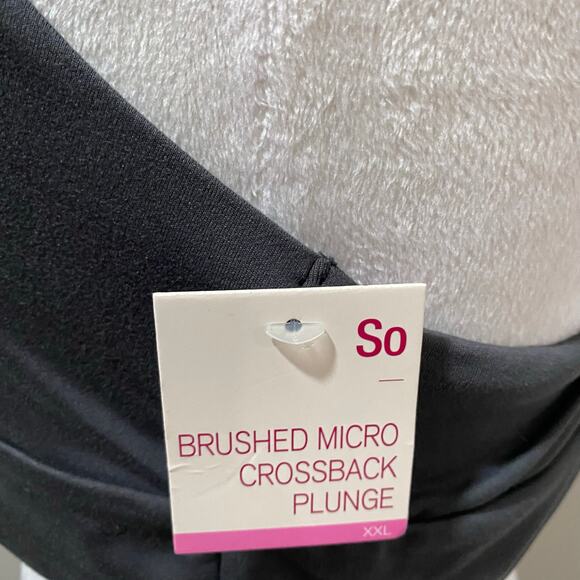 New With Tags  SO  Brushed Micro Crossback Plunge Plus Size XXL Charcoal Grey - Picture 3 of 9